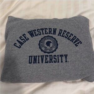 Grey and blue Case Western Reserve University hoodie